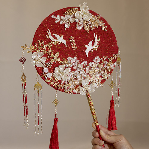 栖夕秀禾团扇原创设计