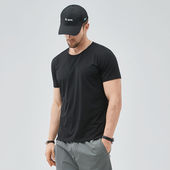 180g凉感 t恤男 冰丝短袖 夏季 黑色基础圆领百搭纯色薄款