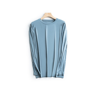 宽松男士睡衣长袖单件上衣打底薄款男款家居服夏季t恤