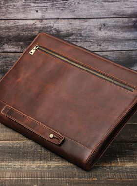 适用新款苹果MacBook pro14.2寸笔记本电脑保护壳软壳真皮电脑包防摔复古风