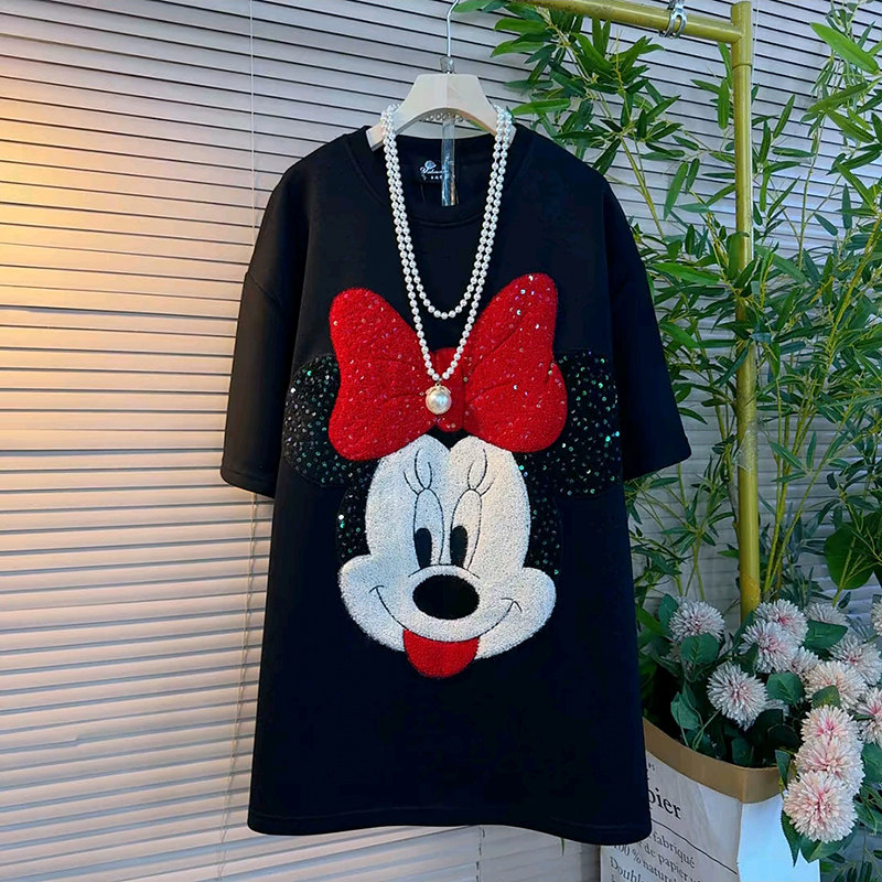 卡通减龄设计感宽松T恤短袖衫新