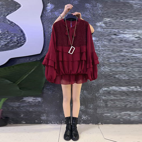 春新款韩版时尚设计感拼接女人衫