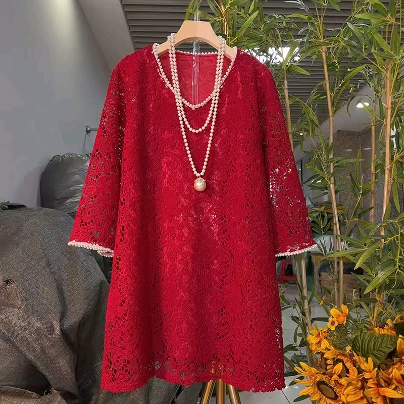 秋季欧货气质镂空勾花蕾丝大衫新