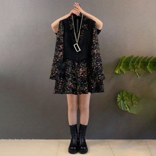 时尚拼接假两件宽松百搭长袖衬衫