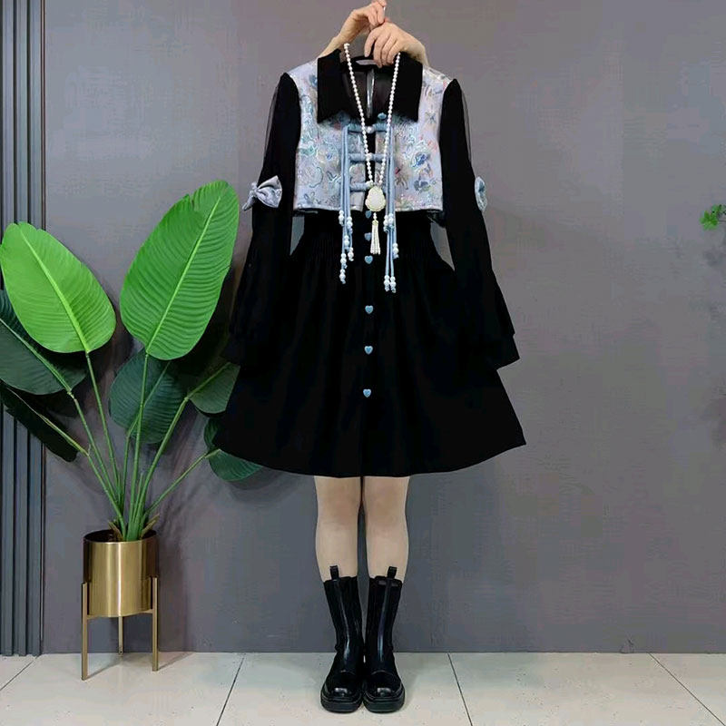 设计感流苏设计长袖衬衫裙子春秋大码显瘦新中式连衣裙女装复古潮,女装/女士精品,大码连衣裙,淘宝优惠券,粉丝福利购,淘宝优惠卷