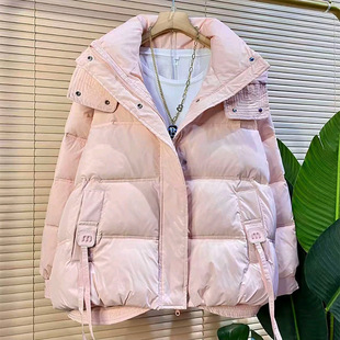 女装 冬季 连帽百搭棉服大码 设计款 胖妹妹洋气宽松保暖棉外套潮 新款