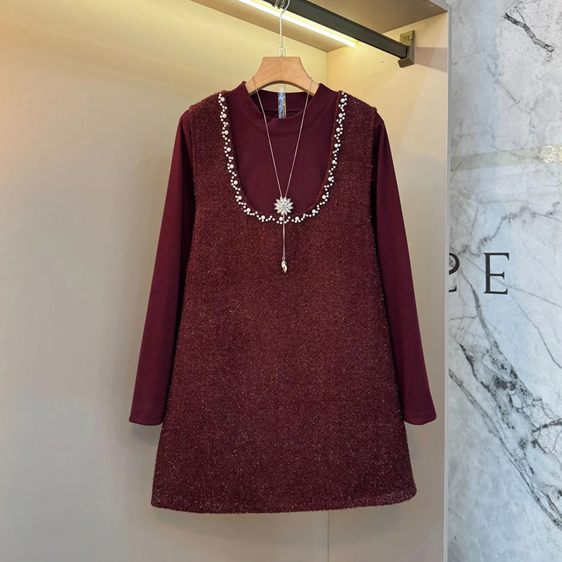 珍珠马甲裙打底衫套装