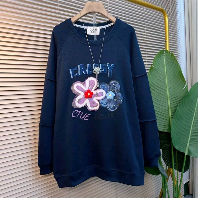 百搭时尚立体花设计爆款卫衣