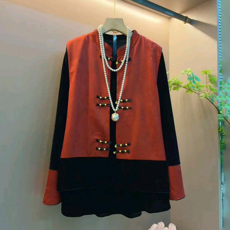 胖妹妹2026春季新款大码女装国风时尚丝绒马甲打底衫显瘦百搭套装,女装/女士精品,大码套装,淘宝优惠券,粉丝福利购,淘宝优惠卷