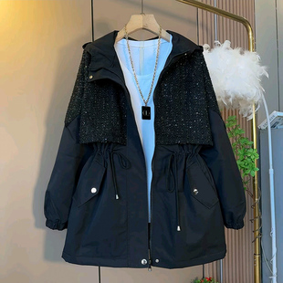 轻薄款 欧货时尚 连帽收腰显瘦夹棉外套胖MM减龄新款 女装 棉服潮 大码