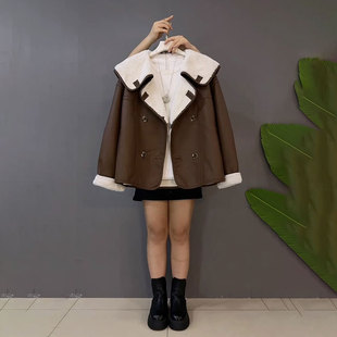 2025冬季 女装 高品质大翻领加绒显瘦高级感外套潮 大码 欧货休闲时尚