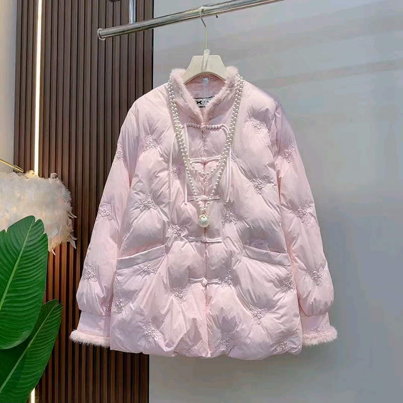 新中式国风刺绣轻奢保暖棉服外套