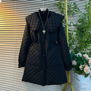 胖妹妹冬季 舒适轻薄木耳娃娃领收腰显瘦保暖棉服 新款