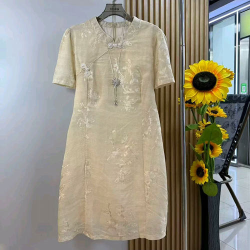 夏季新中式改良旗袍大码连衣裙潮