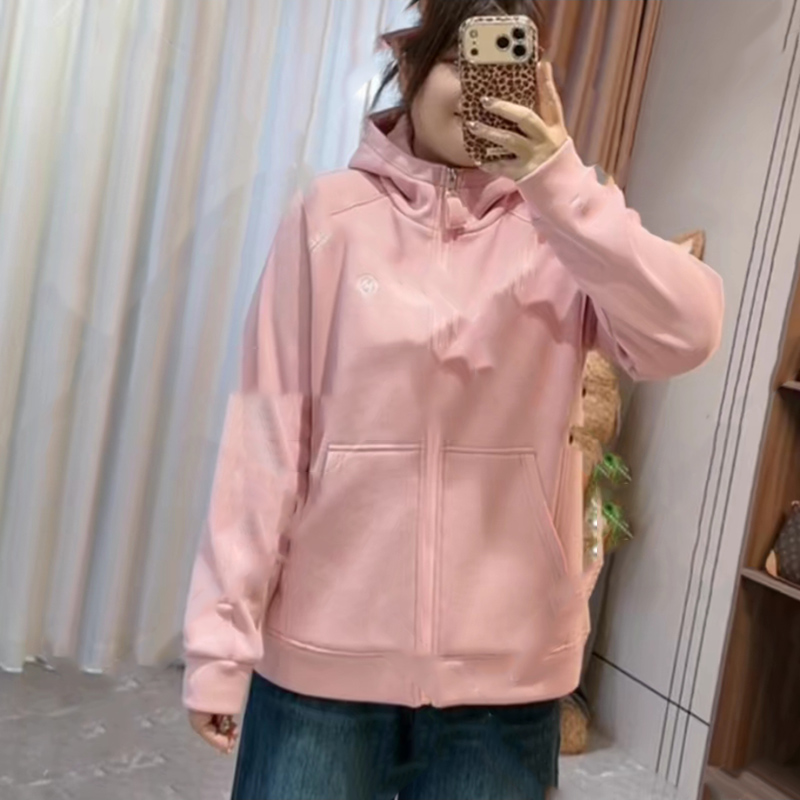 新款大码女装连帽加绒双口袋外套