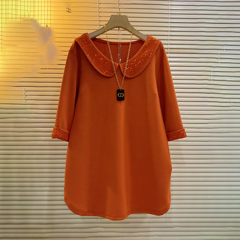 时尚减龄重工娃娃领中长款上衣