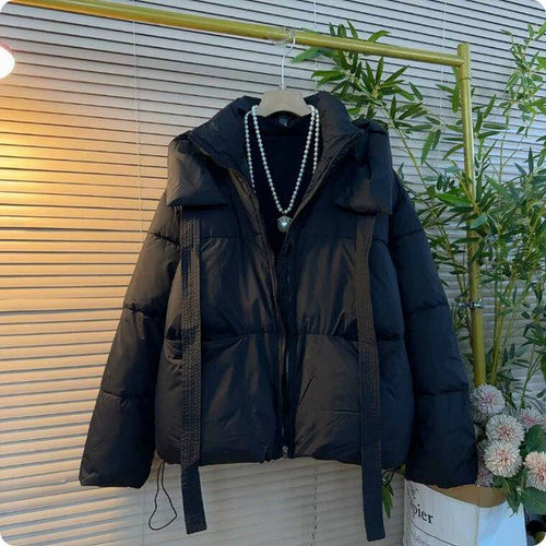 爆款韩系熊耳朵连帽加厚棉服外套