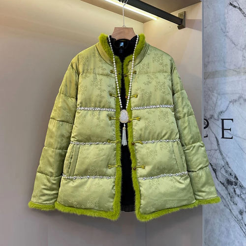 重工钉钻加厚提花保暖外套