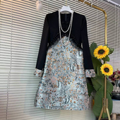 女装 新中式 2024冬季 胖mm时尚 大码 气质改良版 新款 经典 旗袍连衣裙潮