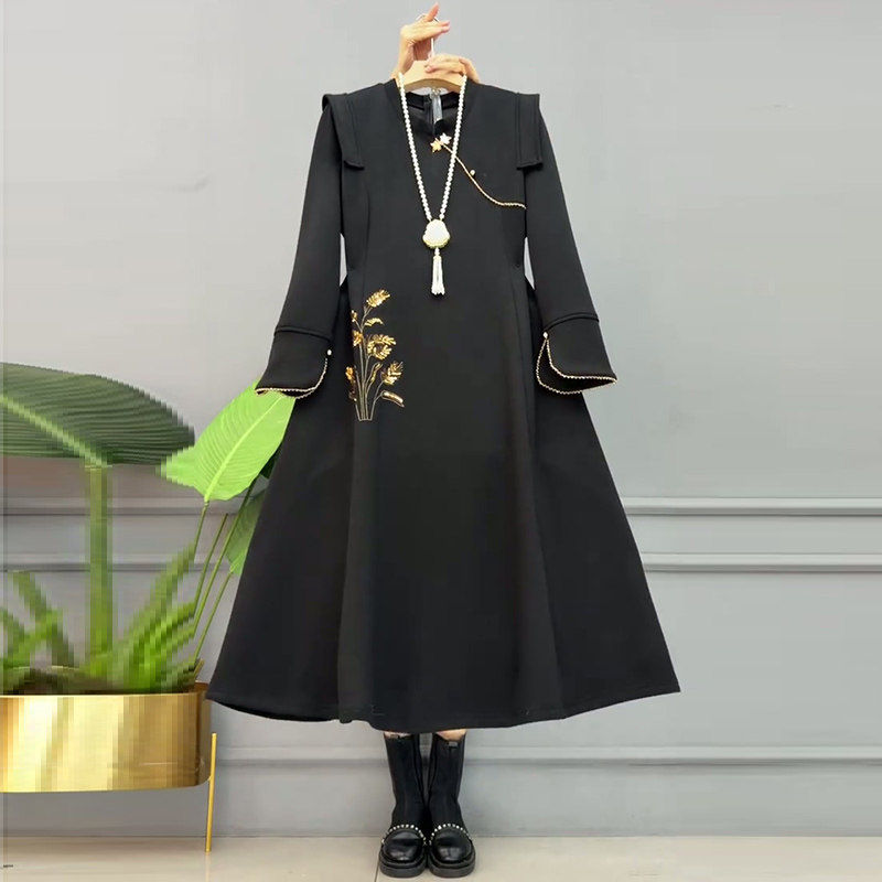 胖mm显瘦立领刺绣连衣裙2026春季新款国风旗袍裙遮肉大码女装裙子,女装/女士精品,大码连衣裙,淘宝优惠券,粉丝福利购,淘宝优惠卷