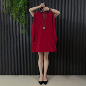 V领开叉亮闪闪百搭遮肉大衫 2025冬季 T恤 女装 胖MM简约时尚 新款 大码