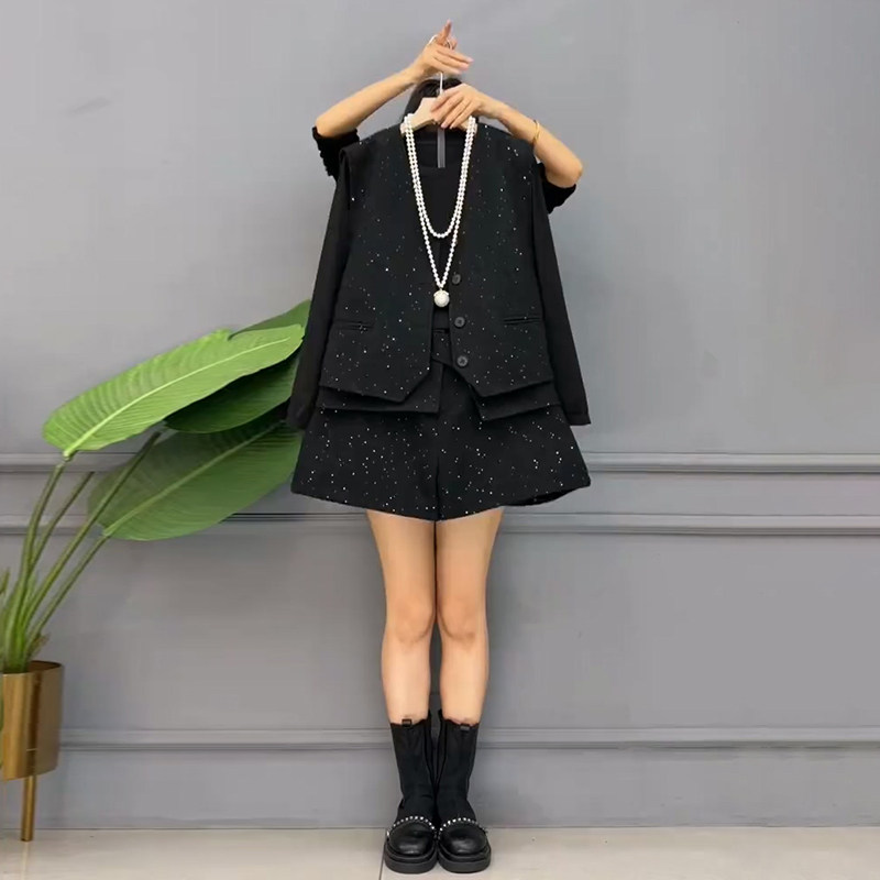 撒星通勤复古时尚内搭马甲短裤