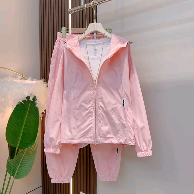 大码女装糖果色宽松冲锋衣外套