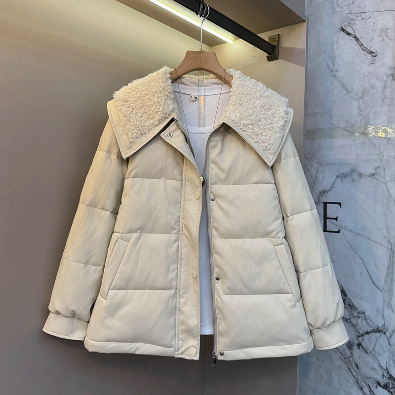 毛毛翻领保暖加厚外套