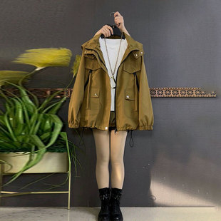 春季2026新款胖妹妹时尚休闲显瘦早春外套洋气连帽上衣大码女装潮