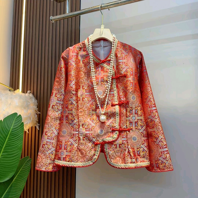 复古衬衫大码女装盘扣女人衫