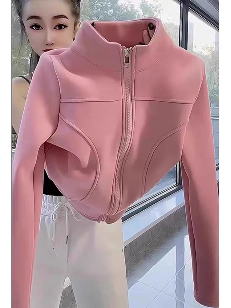 美式甜辣妹立领短款外套女秋冬2025新款加绒修身百搭长袖开衫上衣