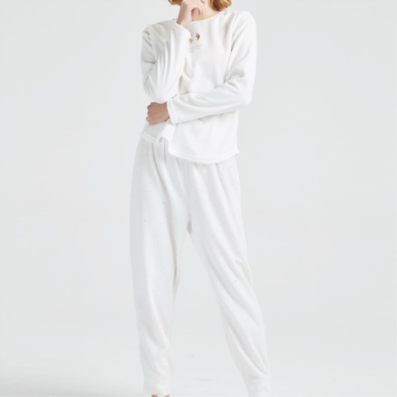 出口西班牙新款磨毛家居服套装