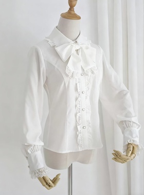 【YONA】LOLITA衬衫内搭 洛丽塔搭配蝴蝶结长袖衬衫上衣百搭