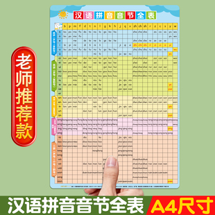 小学生拼音音节全表一年级声母韵母拼读训练教具汉语挂图字母表
