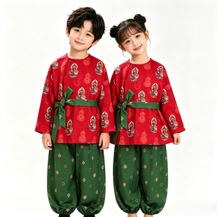 儿童汉服国学服新中式国风男女童表演服唐装幼儿园舞蹈演出服六一