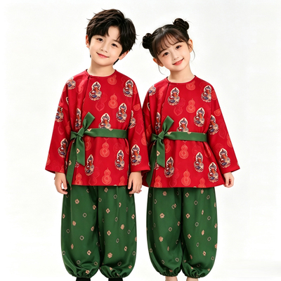 儿童汉服国学服新中式国风男女童表演服唐装幼儿园舞蹈演出服六一