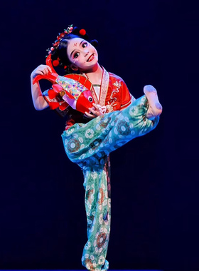 儿童演出服女童演讲朗诵国风表演服古风套装民族风红色古典舞元旦