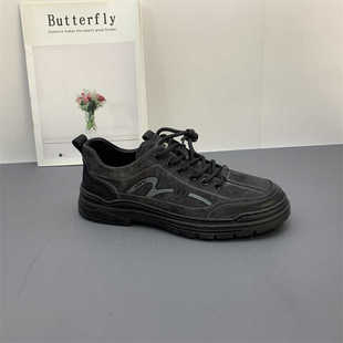 厂家处理真皮男鞋2024秋季新款学院风户外轻便青年潮款运动休闲鞋