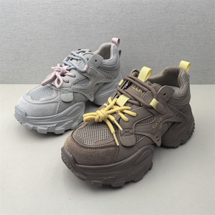 青年潮流韩版老爹鞋断码处理女鞋2026春季新款网面透气跑步运动鞋