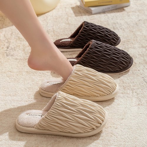 慈溪棉拖鞋女士春秋冬天冬季居家用室内防滑家居保暖毛毛绒情侣