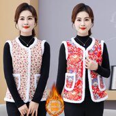 加绒棉马甲女外穿中老年冬款 妈妈秋冬季 新款 内搭保暖马夹背心坎肩