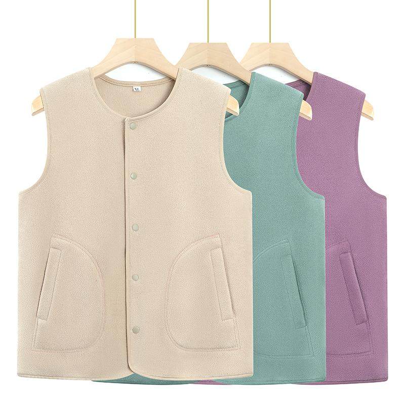 妈妈装秋冬季双面绒奥粒绒马夹女短款马甲保暖内搭坎肩外穿奶奶装 - 名裳新衣阁出品