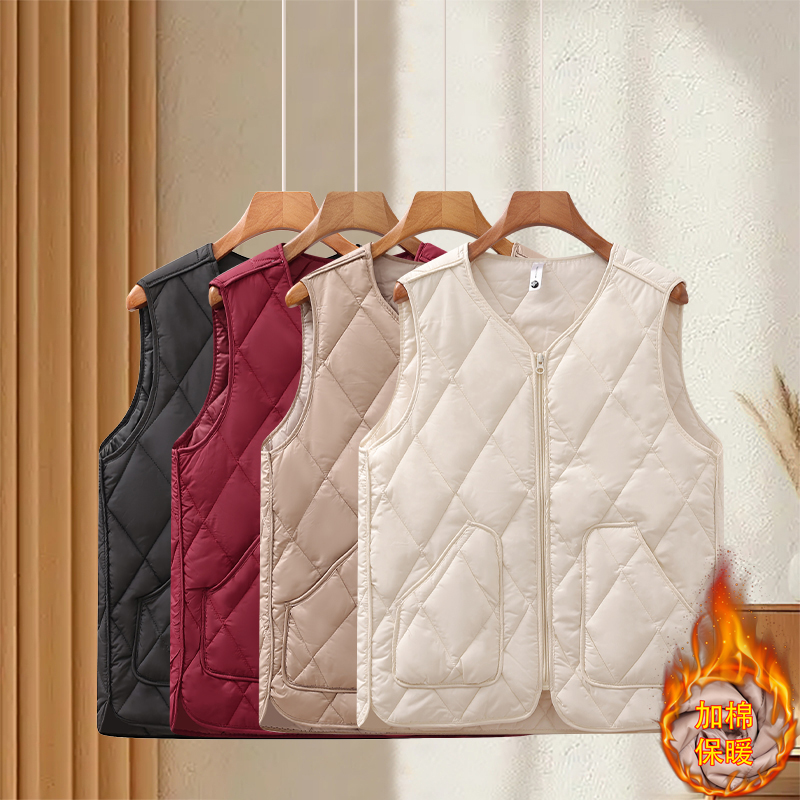 秋冬加棉保暖马甲坎肩棉服马夹