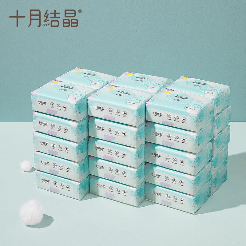 十月结晶婴儿纸巾宝宝抽纸柔软婴幼儿纸面巾100抽*30包怎么样,好用不?