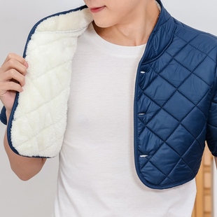 高端中老年加绒护肩保暖睡觉男士 护颈椎护肩防寒神器护肩膀坎肩男