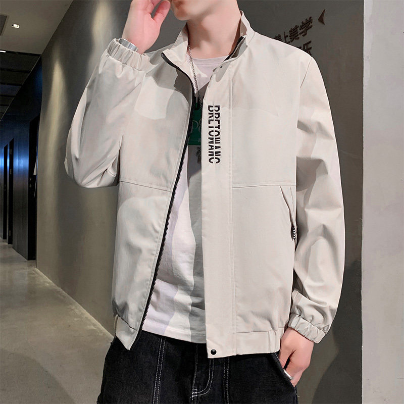 男士外套春秋季2021新款韩版潮流秋装上衣立领休闲男装图片