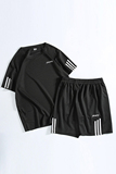 休闲运动套装男士夏季短袖T恤宽松款半袖衣服两件套1716-T300-P17，男装休闲套装，星座1712