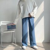 2022冷淡风男装高级感炸街裤子男高街ins潮痞帅休闲拖地西裤，男装西裤，星座1712-2
