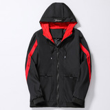 厂家直销春秋季薄款男士连帽条纹修身外套大码休闲百搭潮流夹克男，男装夹克，星座1712-2