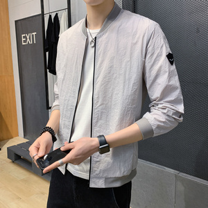 2021工厂直销 新款男士夹克皮肤衣 防晒衣浅灰 浅蓝 M-4XL图片